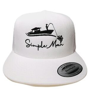 Simple Man Fishing Boat Flat Bill Snapback Adjustable Direct Embroidered…